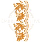 Flower Border Embroidery Design(E-0118)