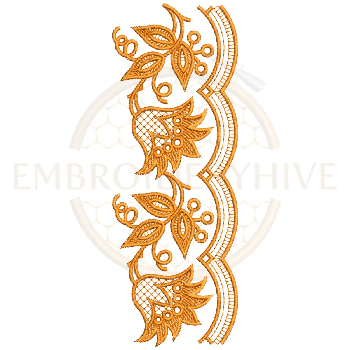 Flower Border Embroidery Design(E-0118)