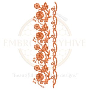 Buy floral border machine embroidery design