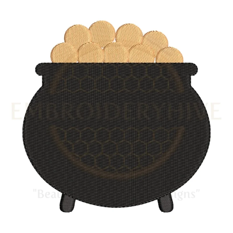 Pot of gold embroidery design