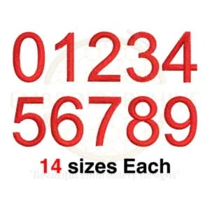 Buy Numbers machine embroidery design set