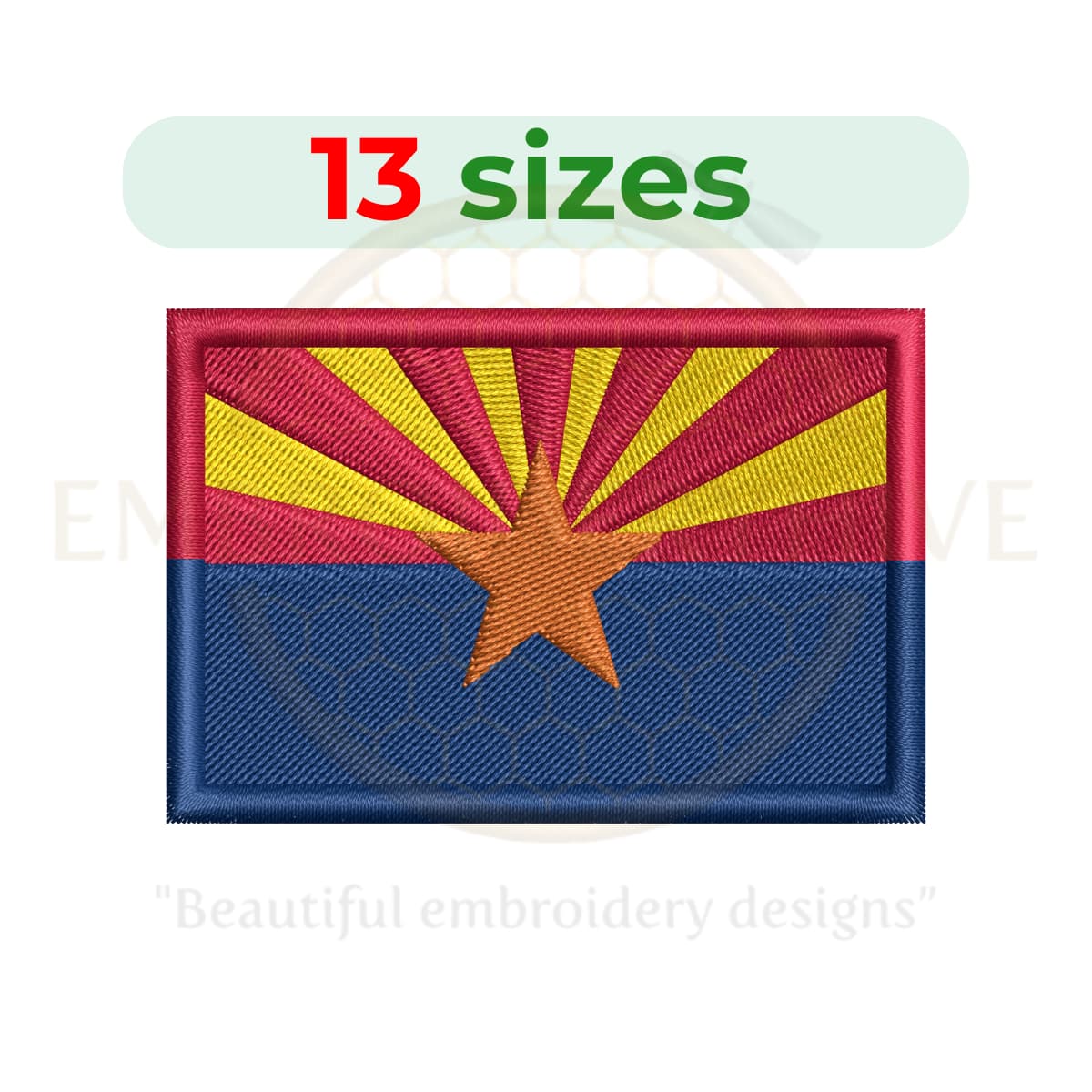 Buy Arizona flag embroidery design