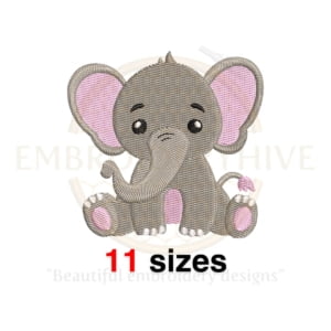 Buy Baby elephant embroidery design for machines