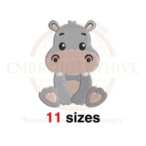 Buy Baby Hippo machine embroidery design