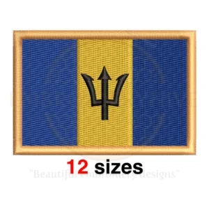 Buy Barbados flag machine embroidery design