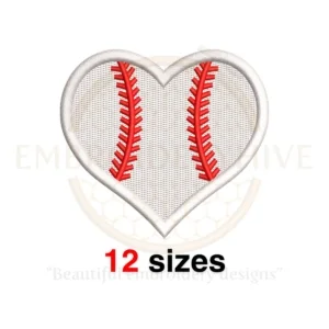 Buy Baseball heart machine embroidery design