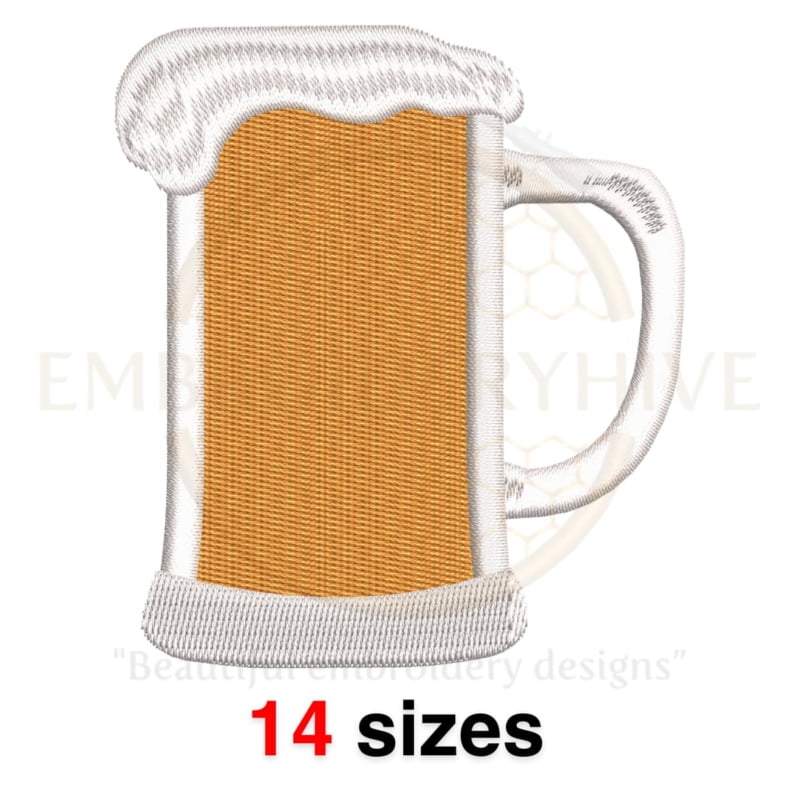 Buy Beer mug machine embroidery design