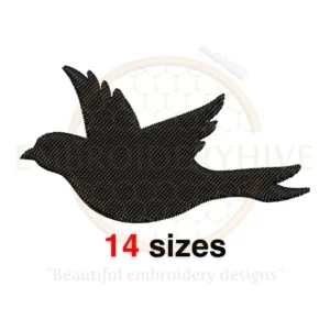 Buy Machine embroidery design of a bird silhouette