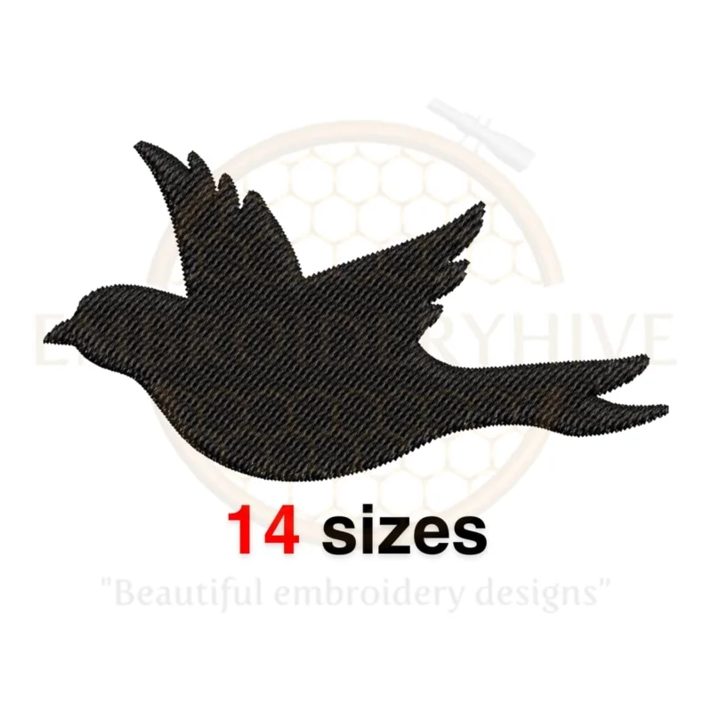 Buy Machine embroidery design of a bird silhouette