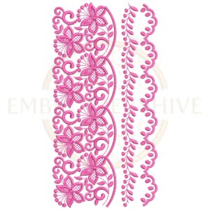 Buy A beautiful flower border machine embroidery design, perfect for adding floral accents to your projects.border machine embroidery design