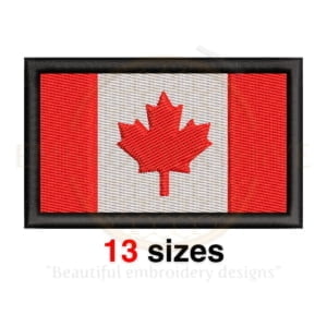 Buy Canadian flag machine embroidery design