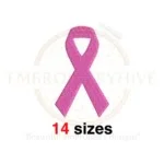 Buy Cancer awareness ribbon machine embroidery design