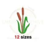 Buy Machine embroidery design of cattails