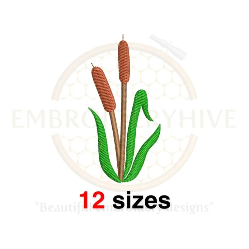 Buy Machine embroidery design of cattails