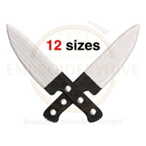 Buy Chef knife machine embroidery design