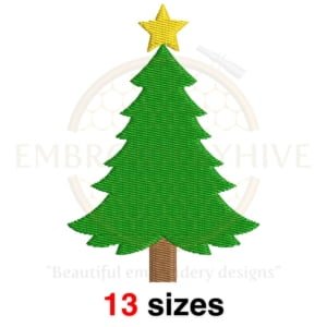 Buy Christmas pine tree machine embroidery design