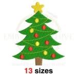 Buy Christmas tree machine embroidery design