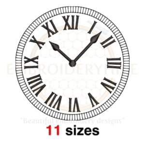 Buy Machine embroidery design of a clock