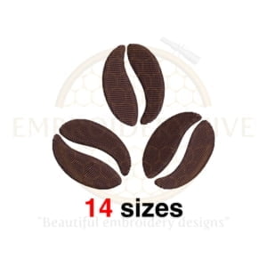 Buy Coffee beans machine embroidery design