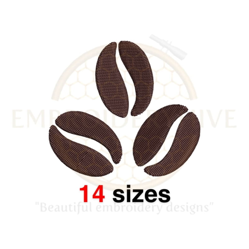 Buy Coffee beans machine embroidery design