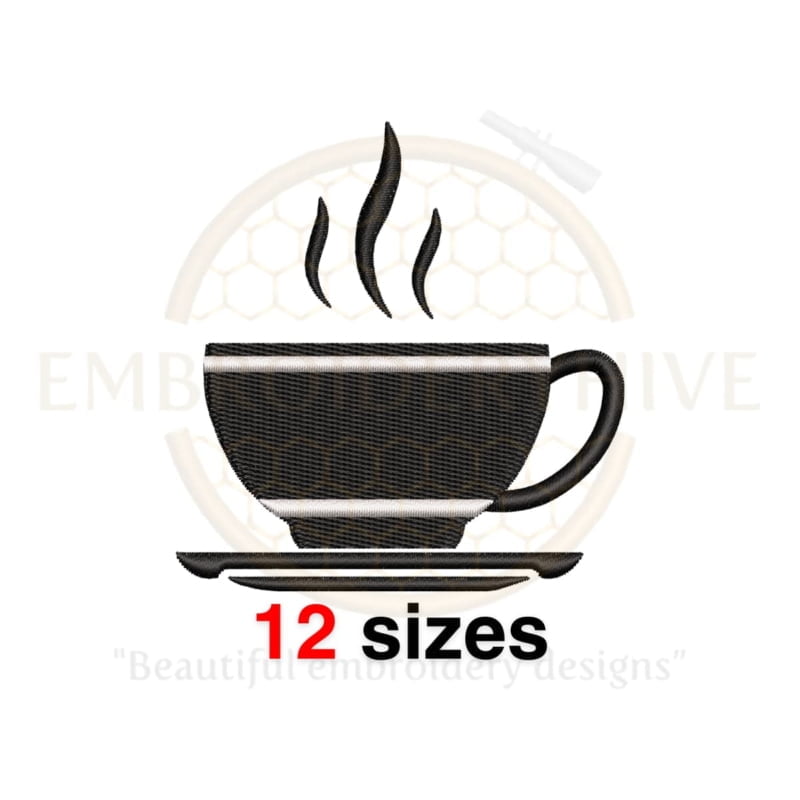 Buy Coffee cup machine embroidery design