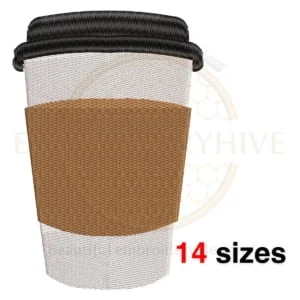 Buy Coffee cup machine embroidery design