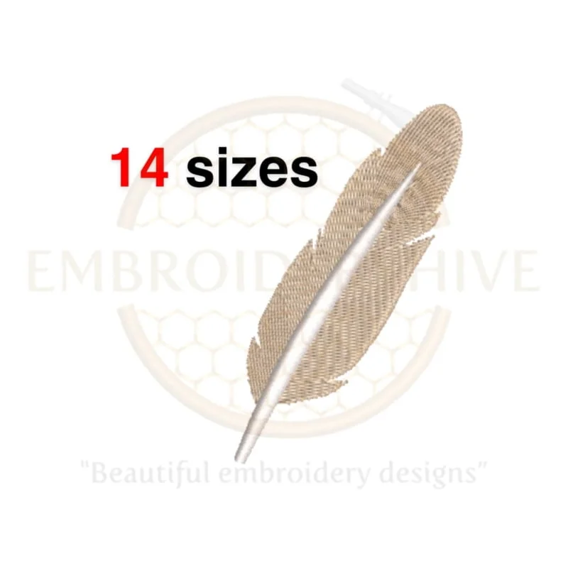 Buy Elegant feather machine embroidery design