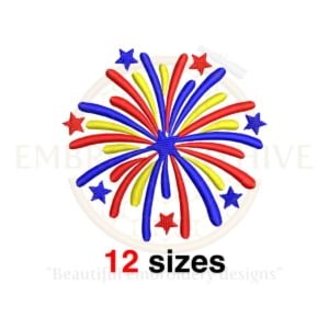 Buy Fireworks machine embroidery design