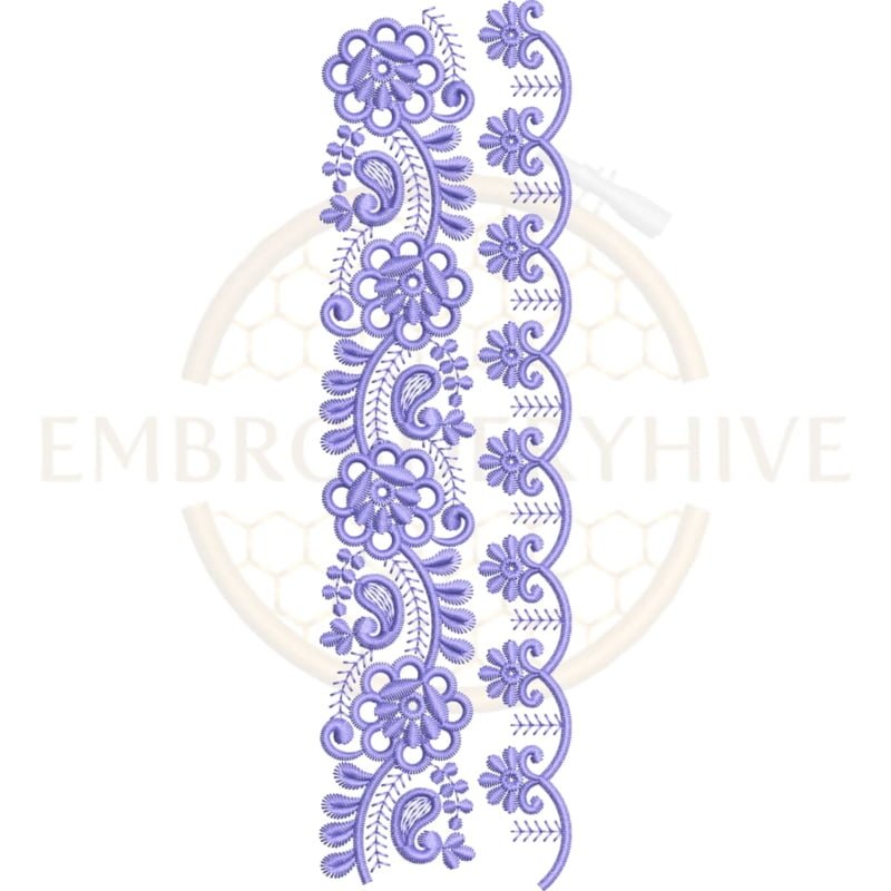 Buy floral border machine embroidery design