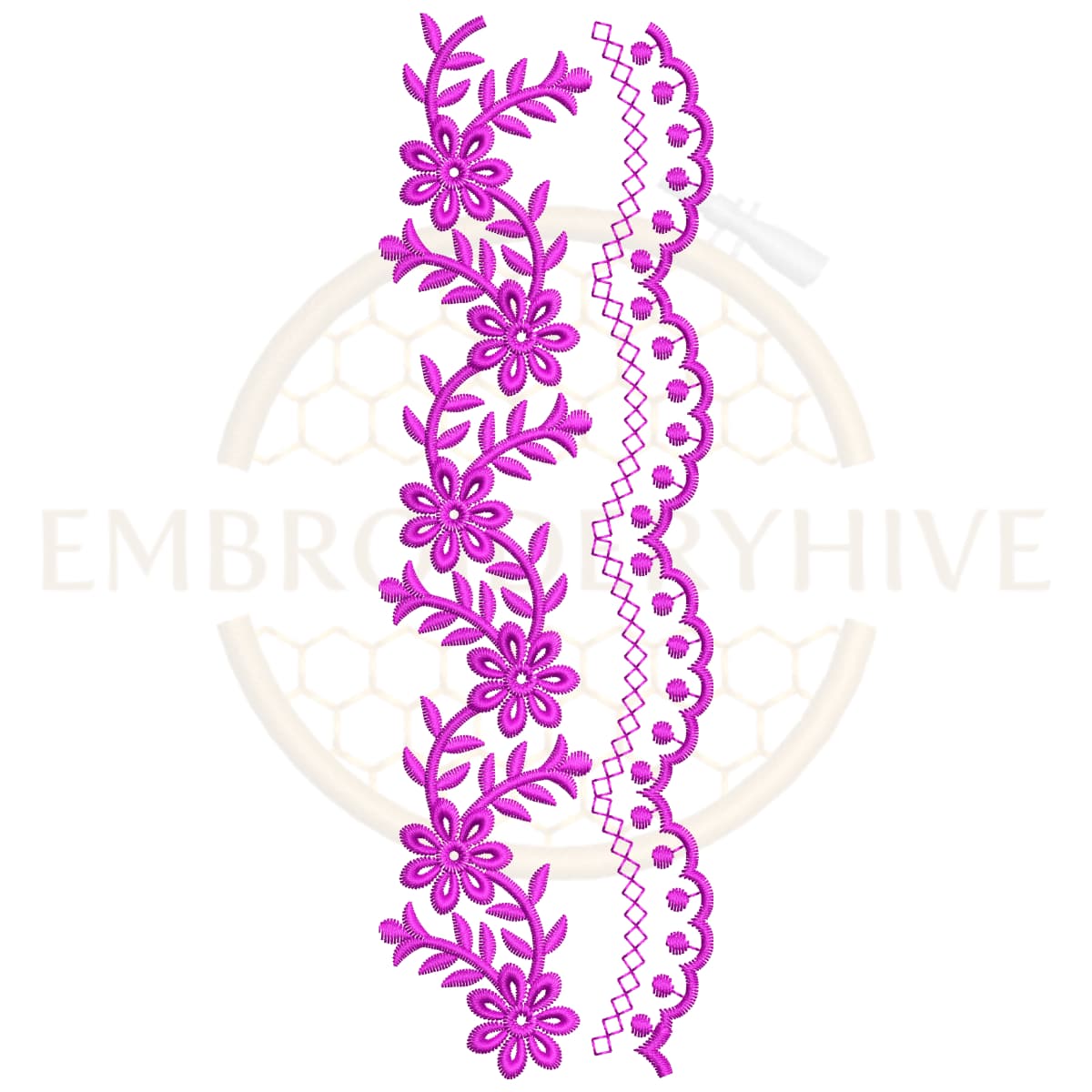 Buy floral border machine embroidery design