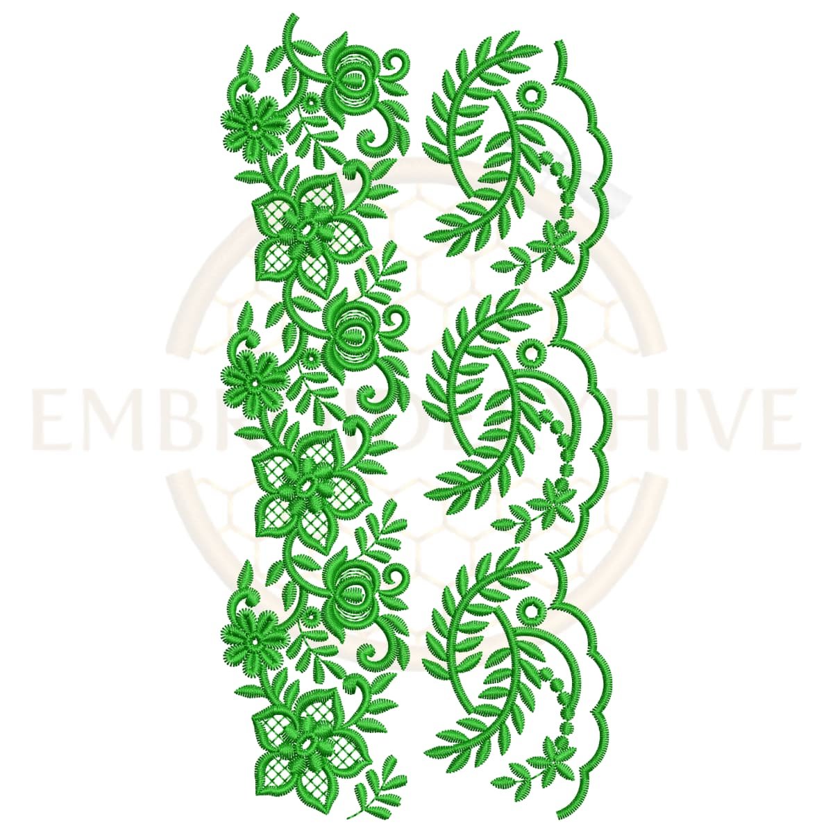 Buy flower border machine embroidery design