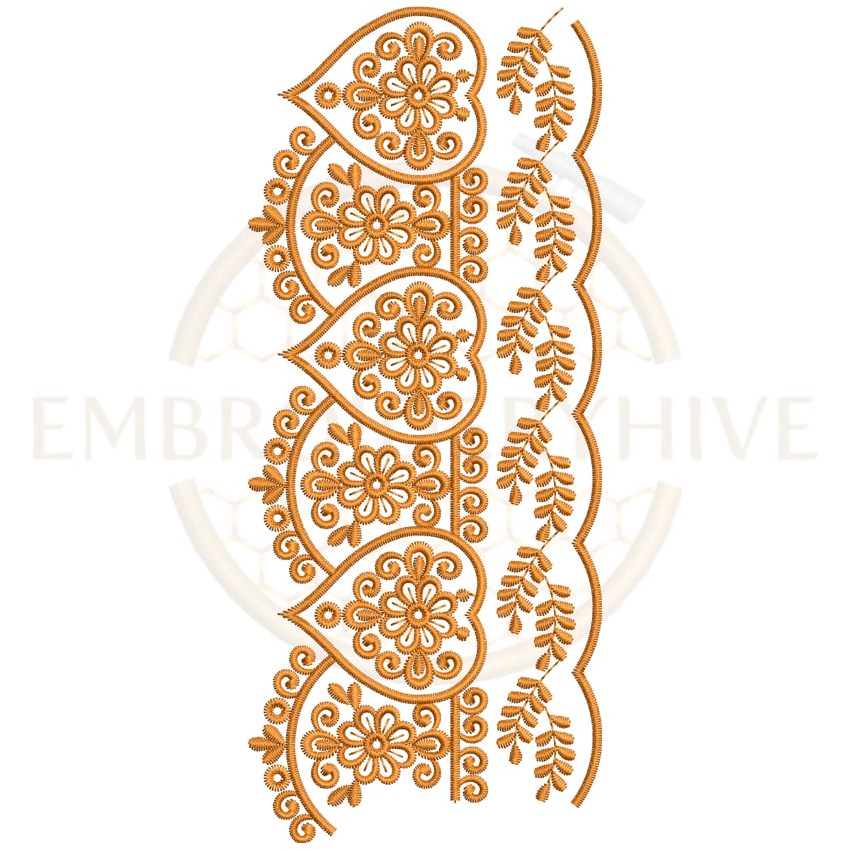 Buy floral border machine embroidery design