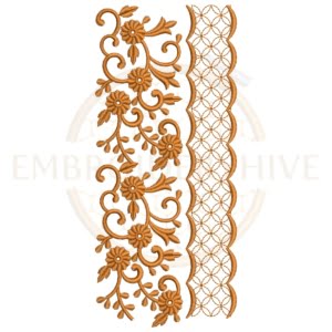 Buy floral border machine embroidery design