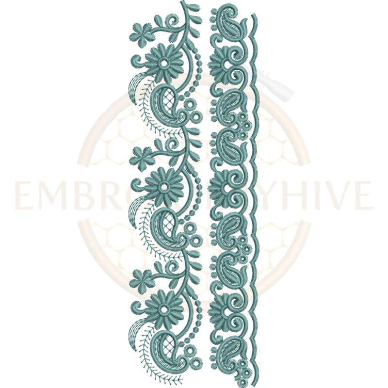 Buy floral border machine embroidery design