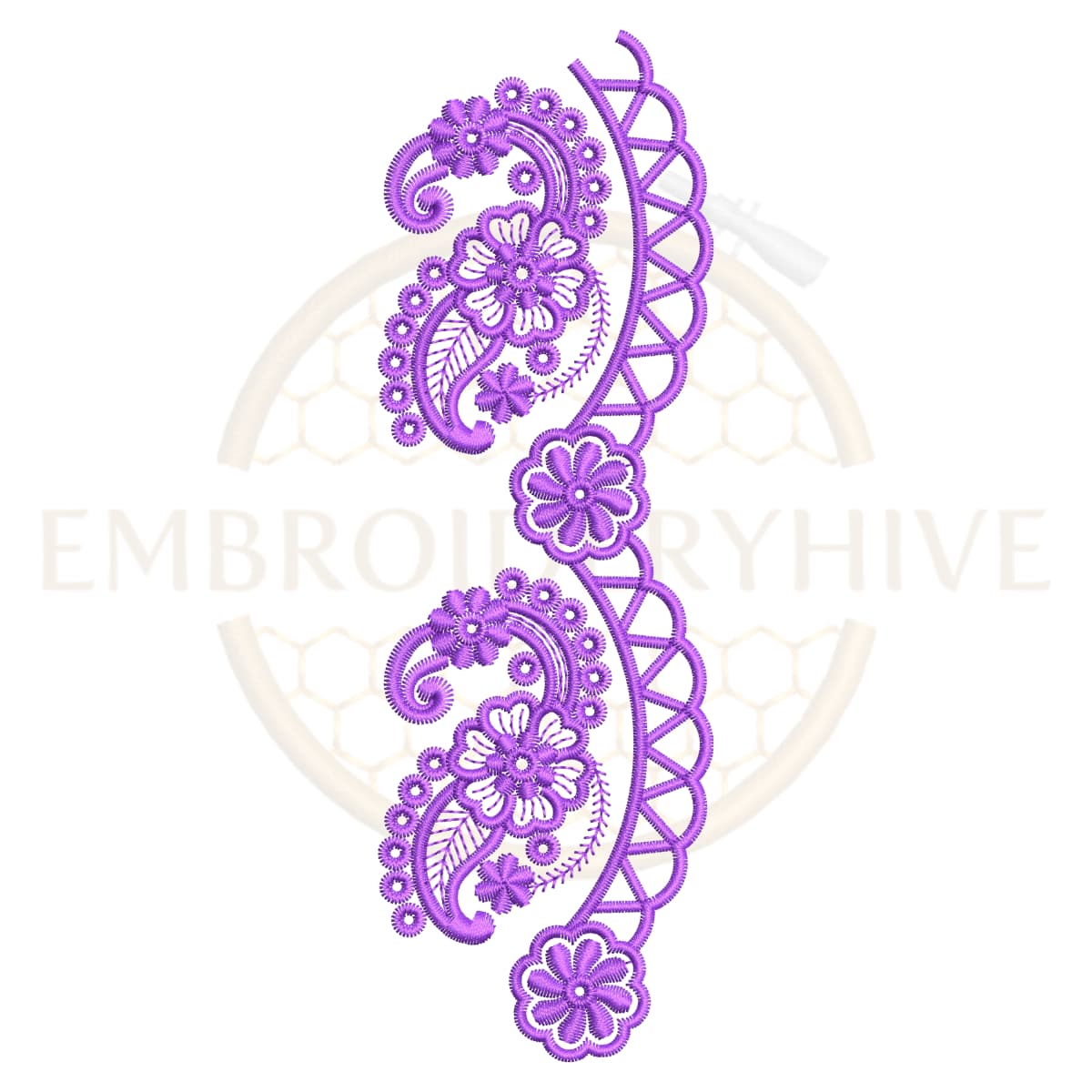 Buy floral border machine embroidery design