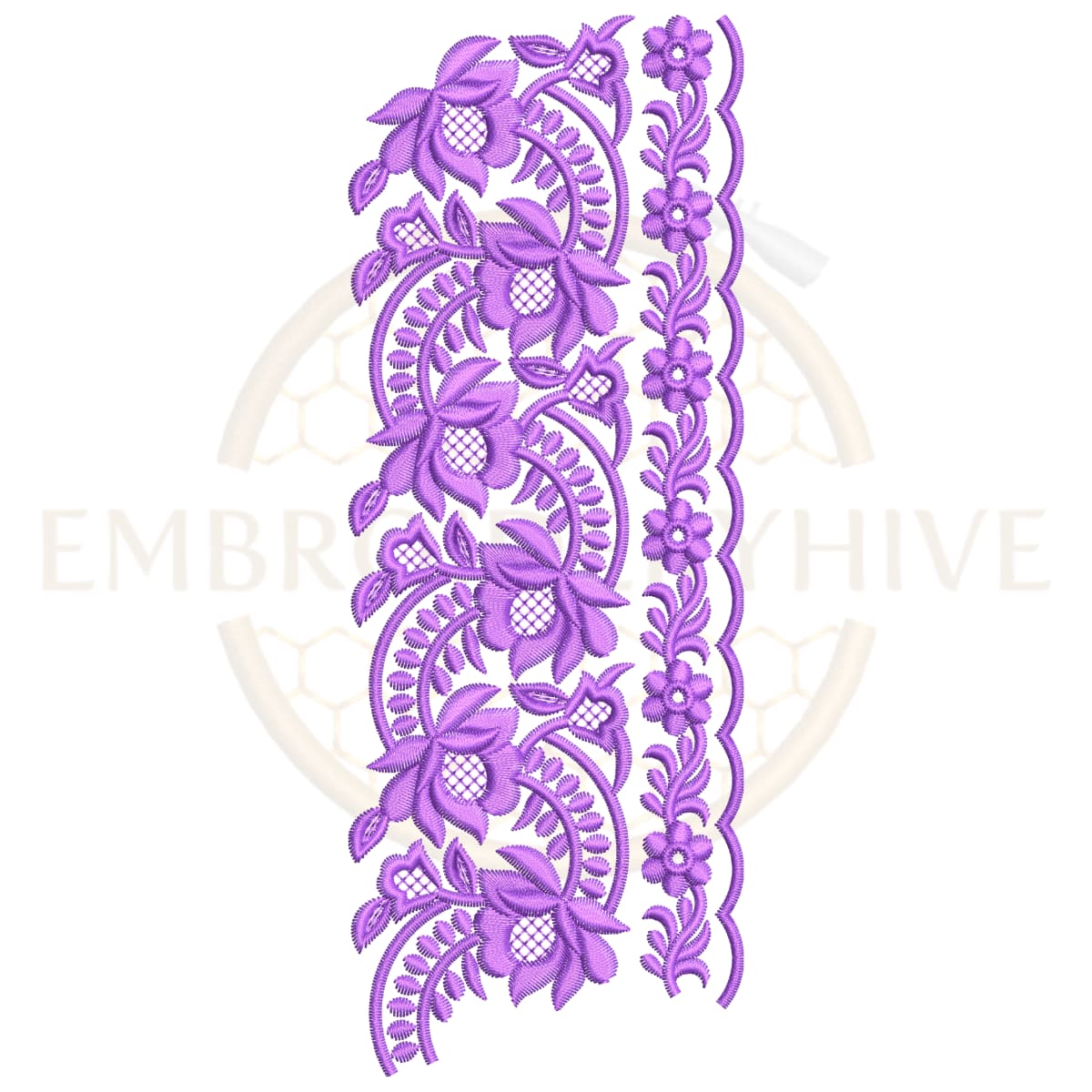 Buy floral border machine embroidery design