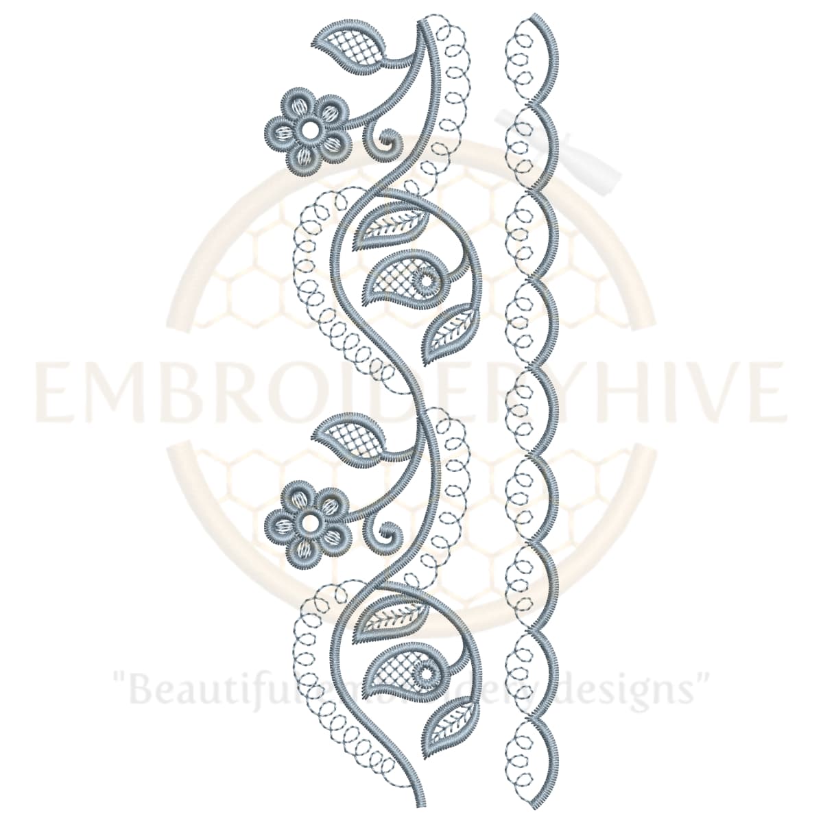 Buy floral border machine embroidery design