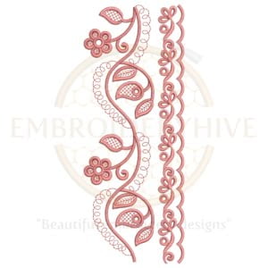 Buy floral border machine embroidery design
