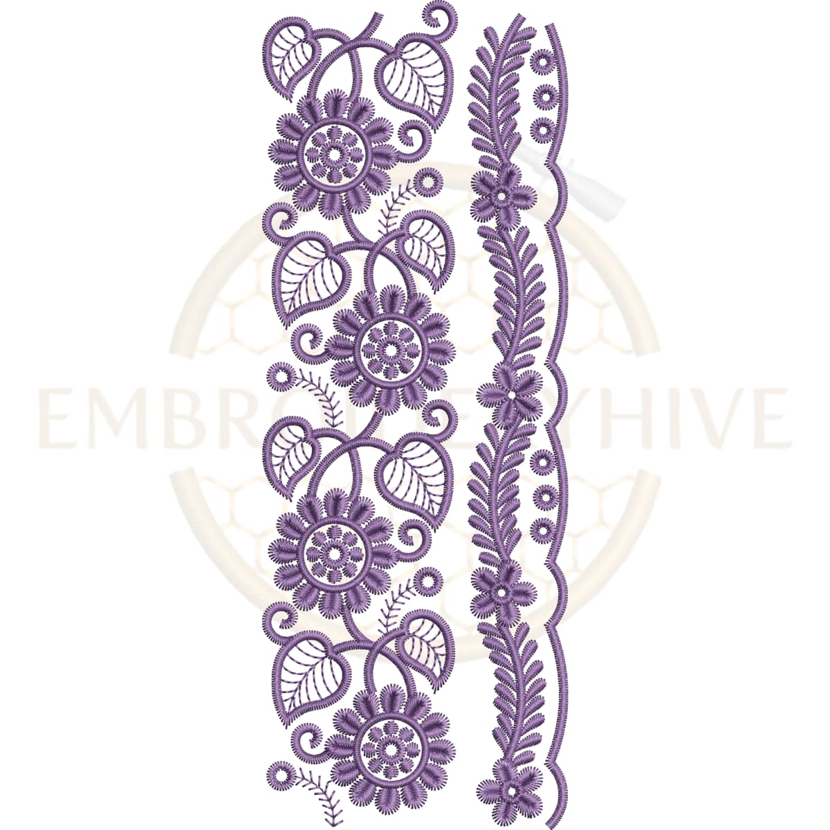 Buy floral border machine embroidery design