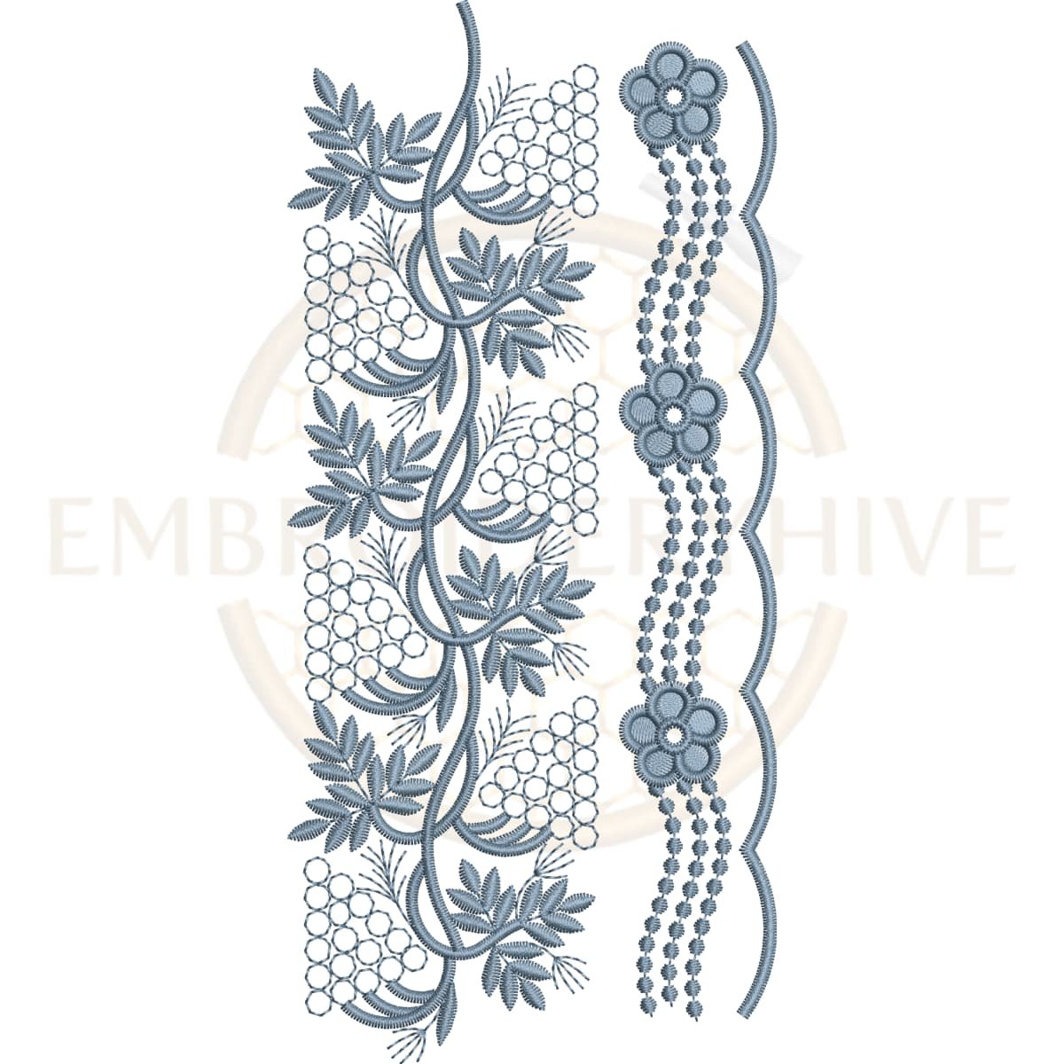 Buy floral border machine embroidery design