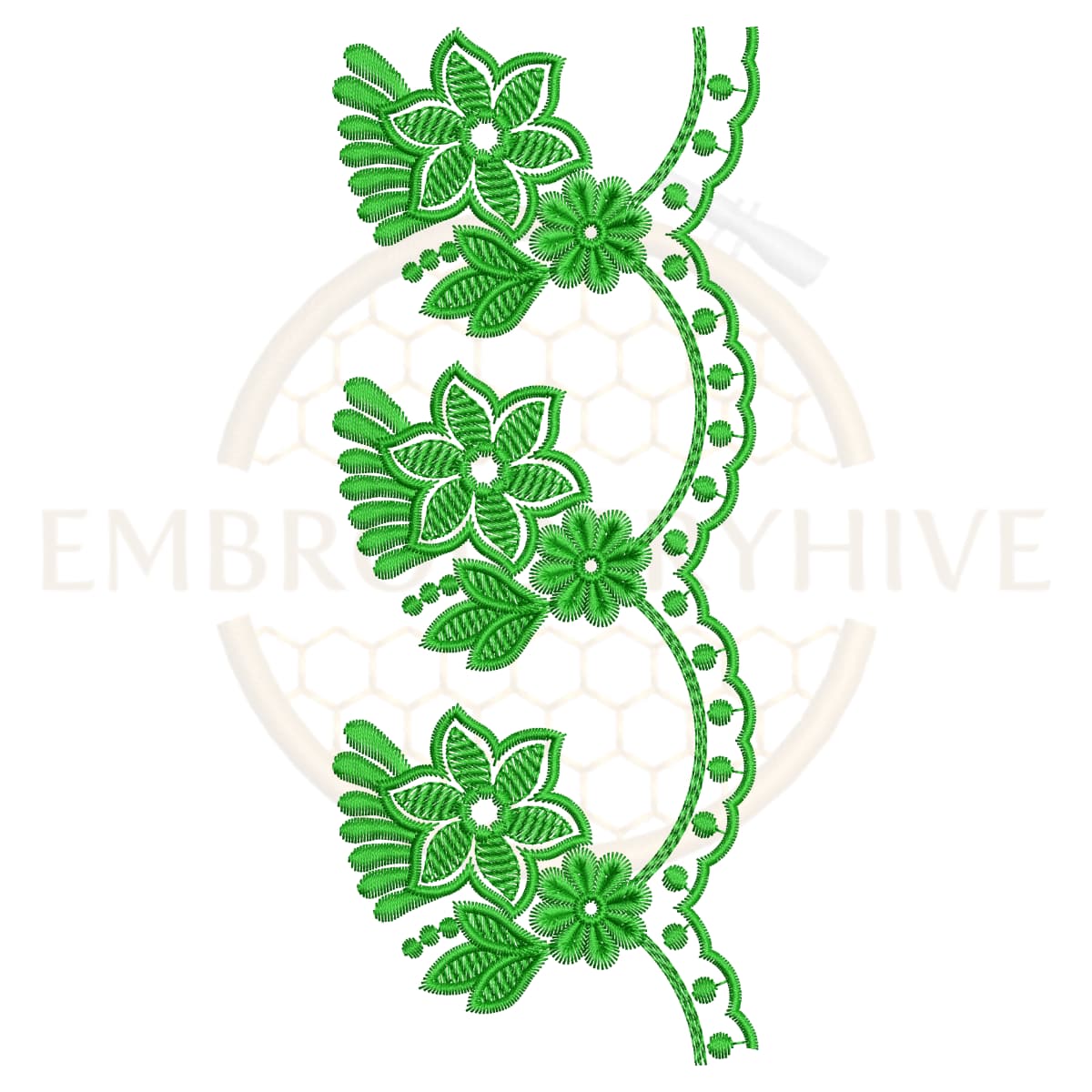 Buy flower border machine embroidery design