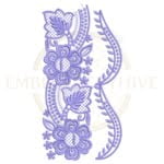 Buy flower border machine embroidery design