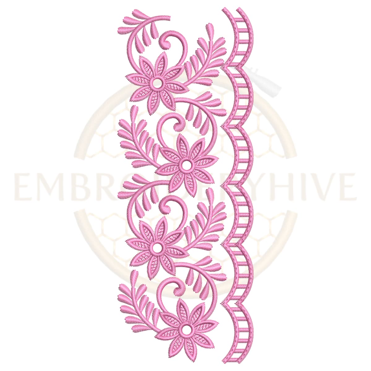 Buy flower border machine embroidery design