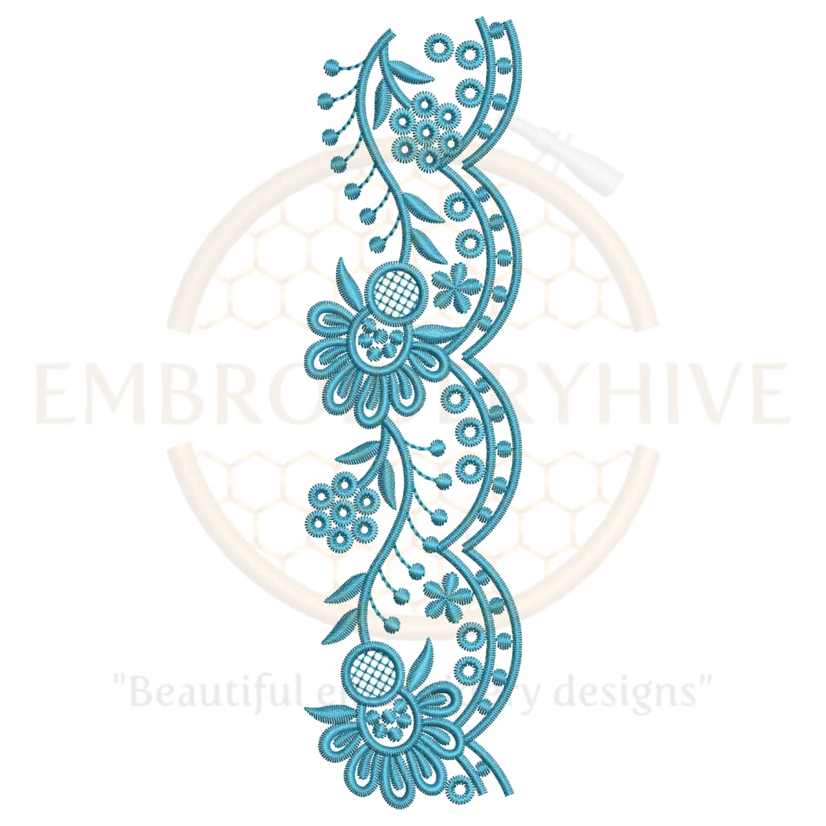 Buy flower border machine embroidery design