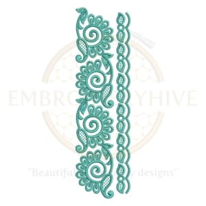 Buy flower border machine embroidery design