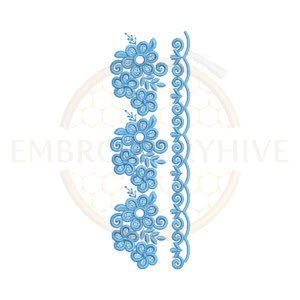 Buy flower border machine embroidery design