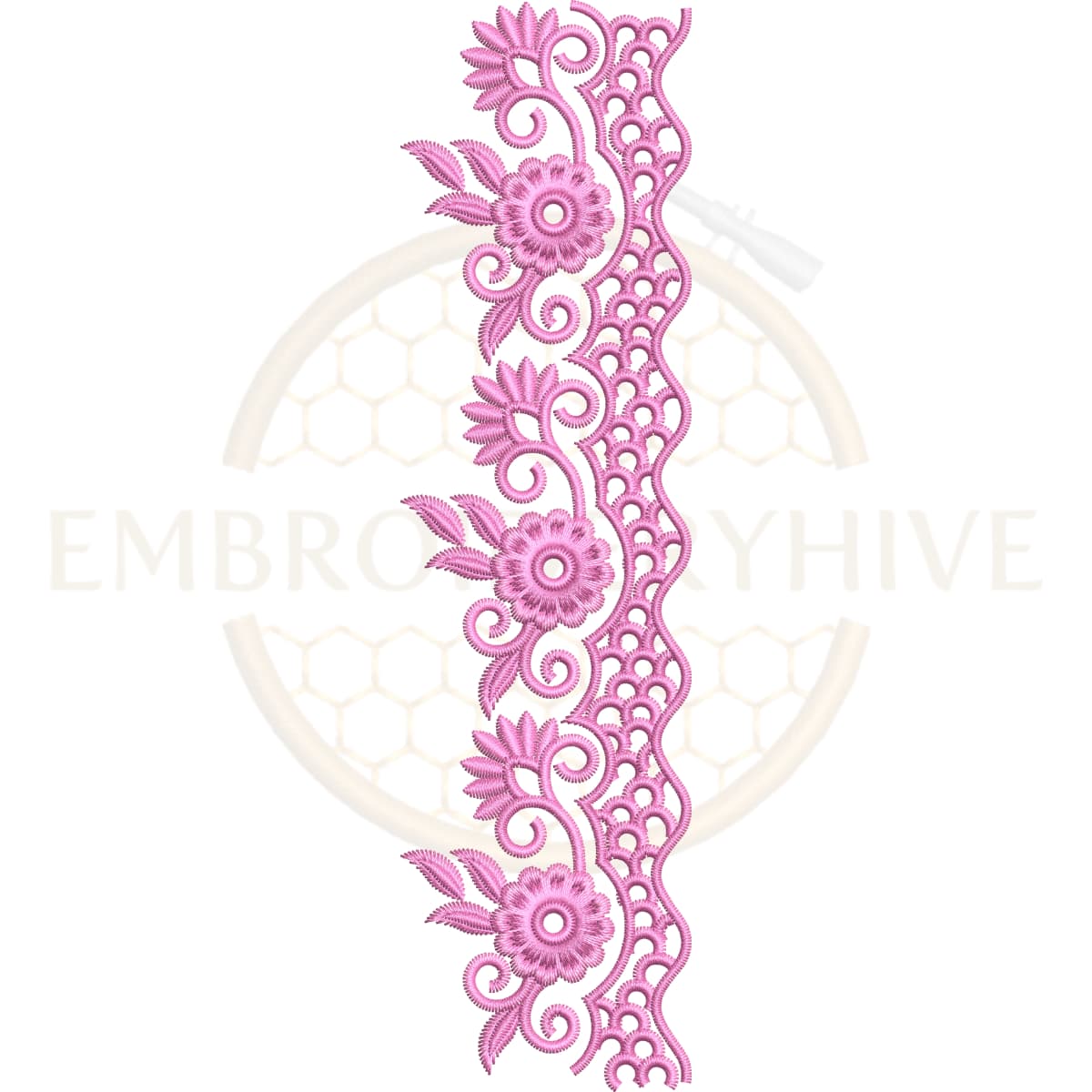 Buy flower border machine embroidery design