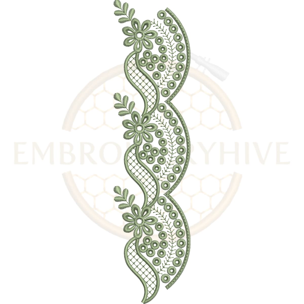 Buy flower border machine embroidery design