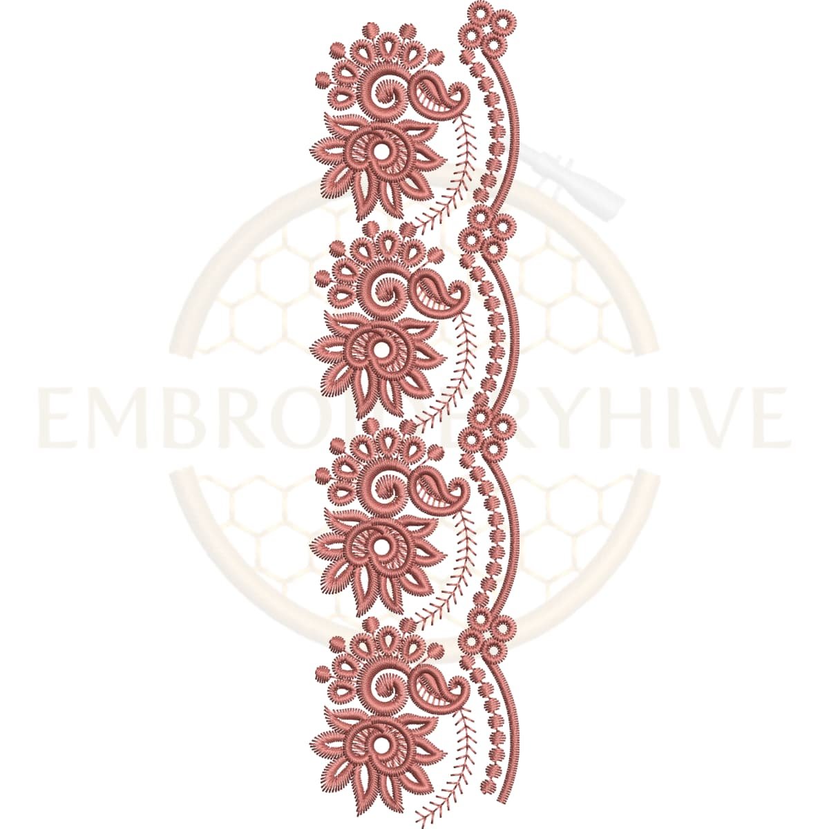Buy flower border machine embroidery design