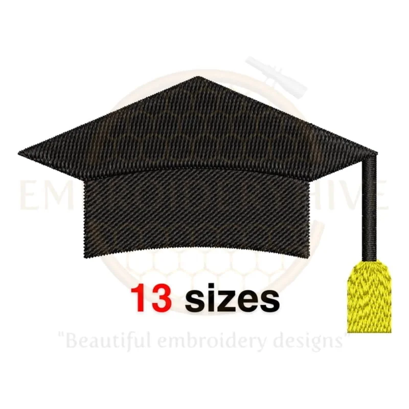 Buy Graduation Hat Machine Embroidery Design